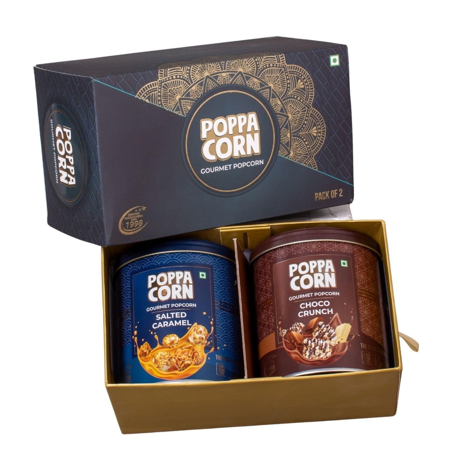 POPPACORN Gourmet Popcorn Gift Pack, Tin (280g, Green 2 Pack)