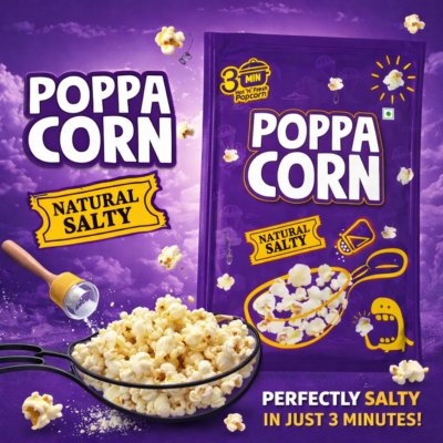70Gms,Pack Of 15 Natural Salty, Instant Popcorn Hot 'N' Fresh Popcorn