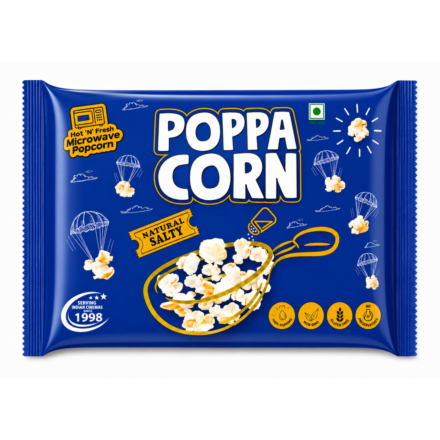 Poppa Corn Microwave Natural Salty Popcorn Bag