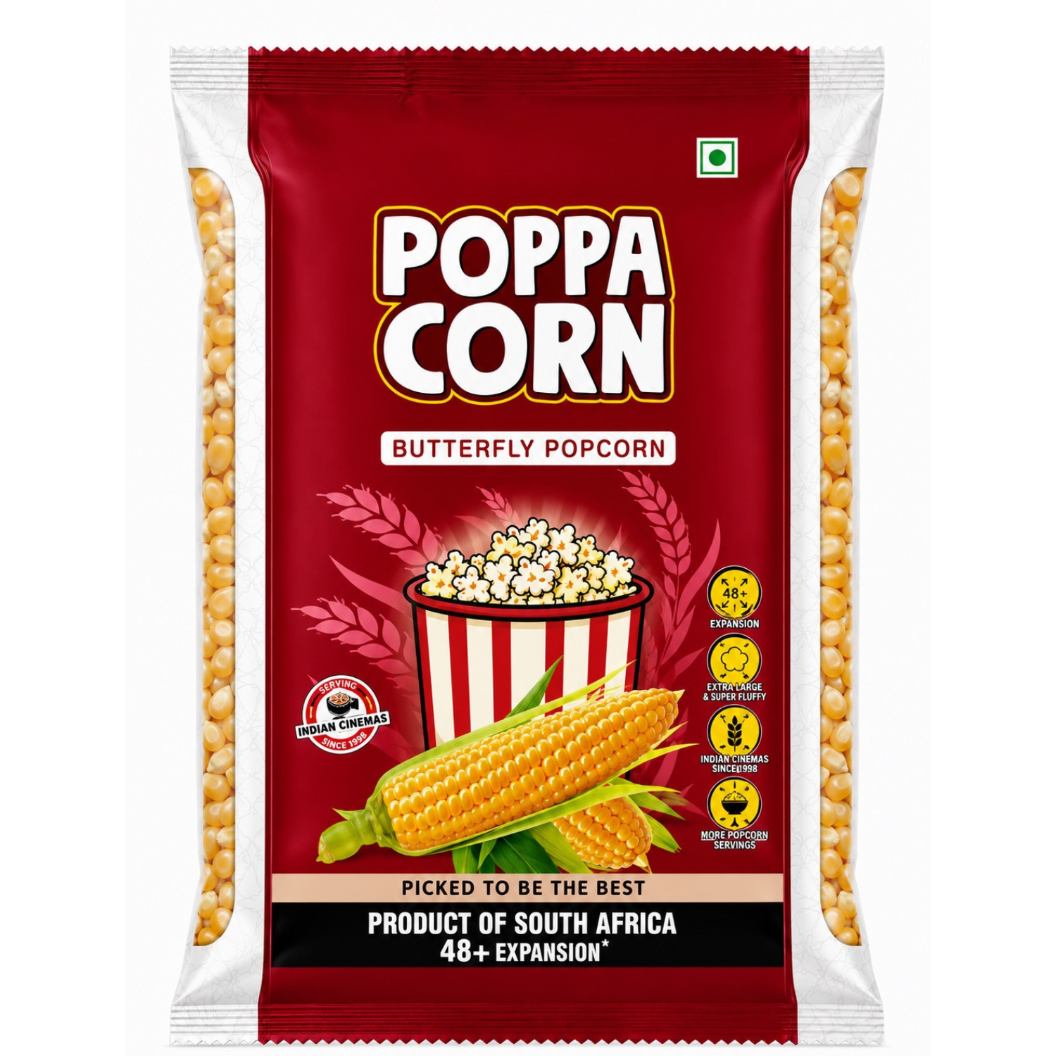 Poppa Corn South Africa Butterfly Popcorn 1KG Pack